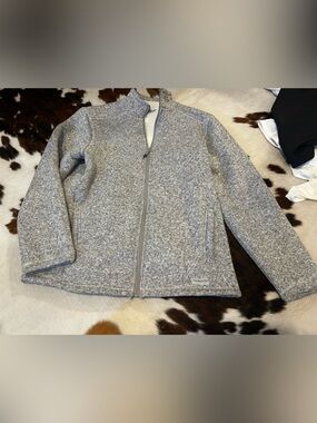 Avalanche Gray and White Sherpa-Lined Zip Jacket